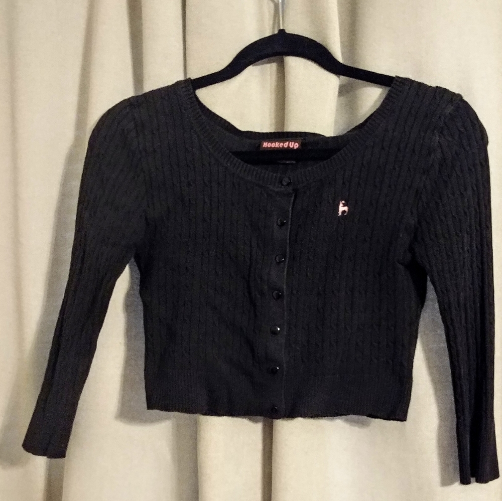 Hooked Up Black Cardigan